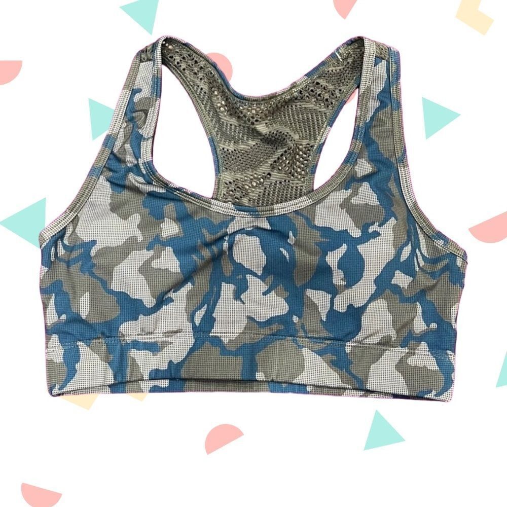 Zyia athletic sports bra womens small athleisure workout bra gym Camo green bra